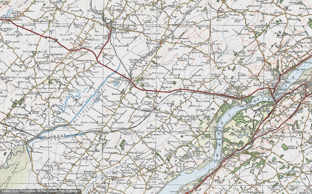 Old Map of Historic Map covering Ynys Acen in 1922