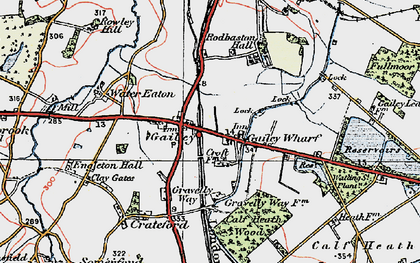 Old map of Gailey in 1921