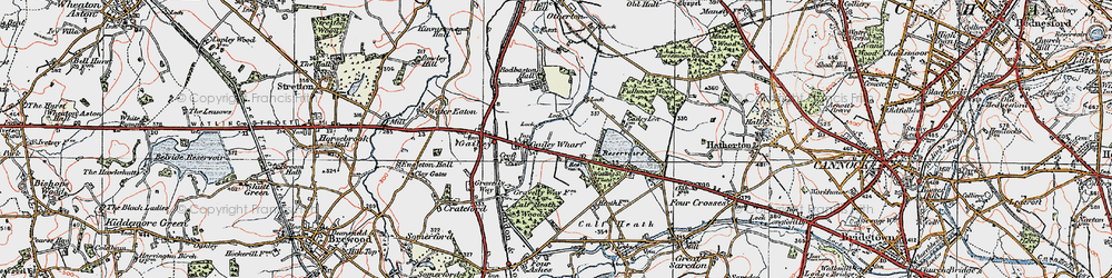 Old map of Staffordshire & Worcestershire Canal in 1921