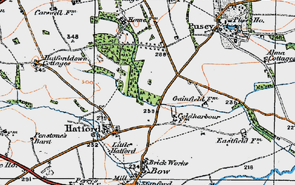 Old map of Buckland Warren in 1919