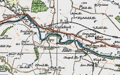 Old map of Gainford in 1925