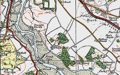 Old map of Bridge Wood in 1921