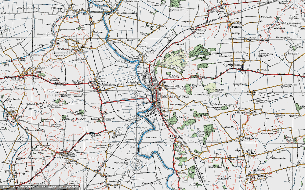 Old Map of Gainsborough, 1923 in 1923