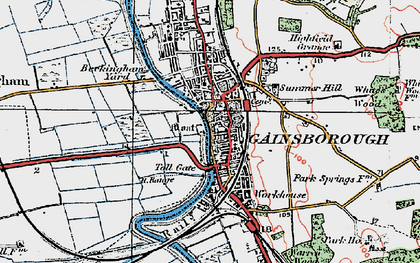 Old map of Gainsborough in 1923