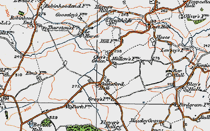 Old map of Bradfield's in 1921