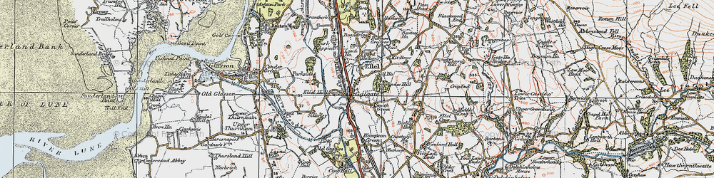 Old map of Galgate in 1924