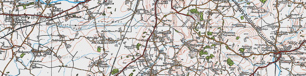 Old map of Galhampton in 1919