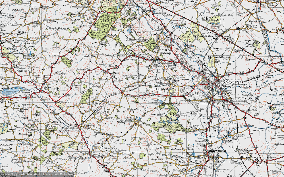 Old Map of Galley Common, 1920 in 1920