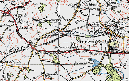 Old map of Galley Common in 1920