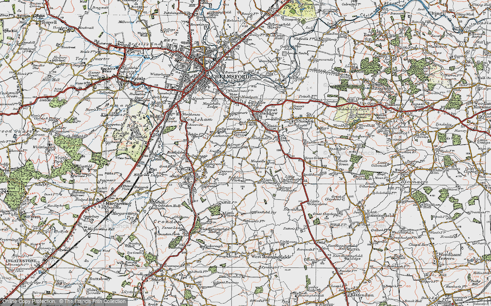 Old Map of Galleyend, 1921 in 1921