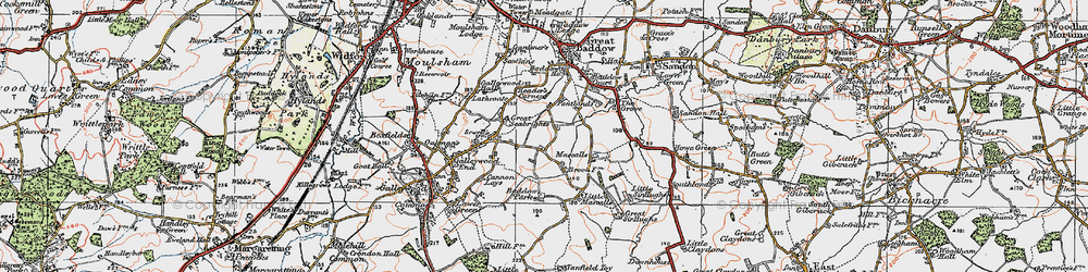 Old map of Galleyend in 1921