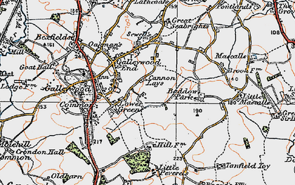 Old map of Galleywood in 1921