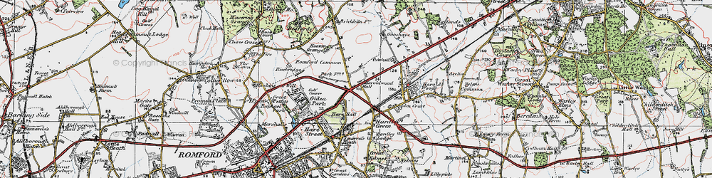 Old map of Gallows Corner in 1920