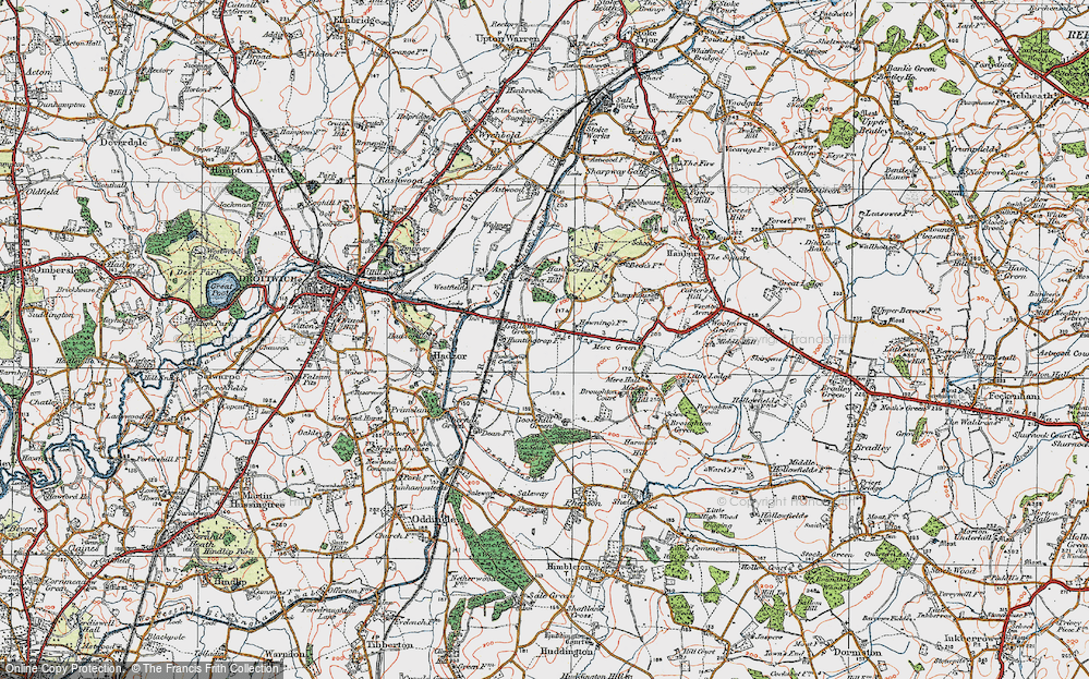 Old Map of Gallows Green, 1919 in 1919