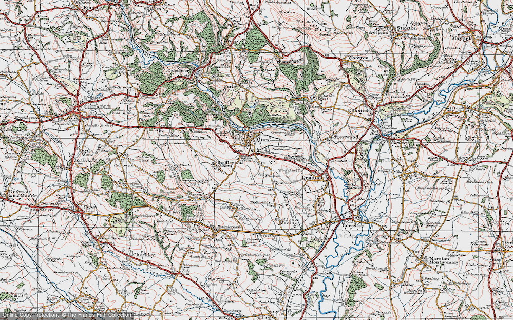 Old Map of Gallows Green, 1921 in 1921