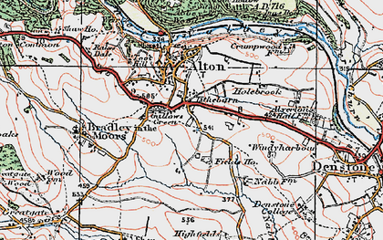Old map of Gallows Green in 1921