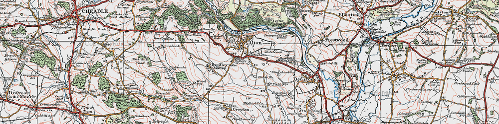Old map of Gallows Green in 1921