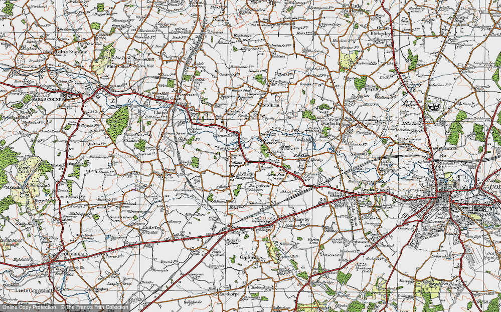 Old Map of Gallows Green, 1921 in 1921