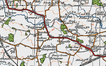 Old map of Gallows Green in 1921