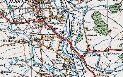 Old map of Gallows Inn in 1921