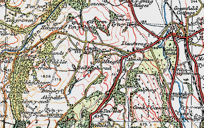 Old map of Galltegfa in 1922