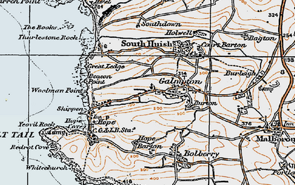 Old map of Galmpton in 1919
