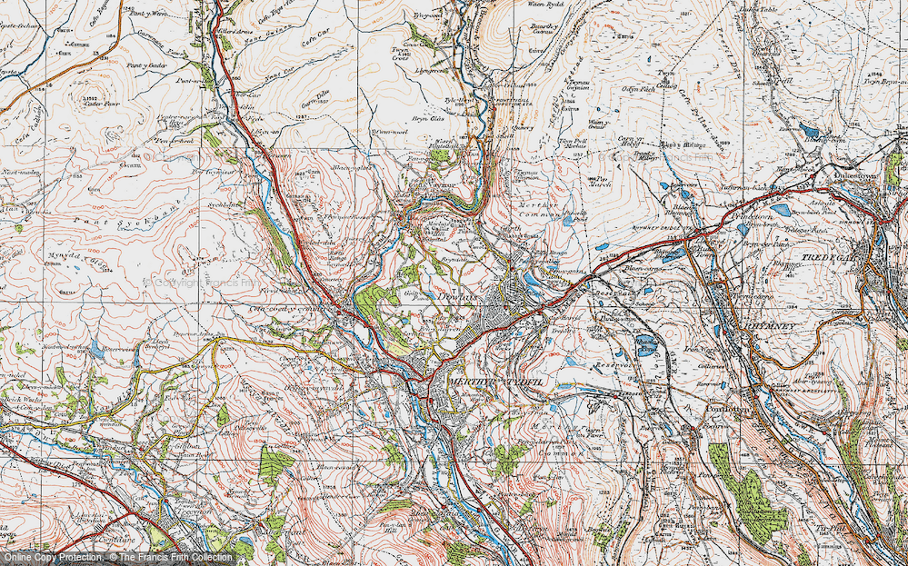 Old Map of Galon Uchaf, 1923 in 1923