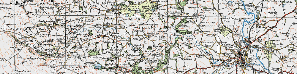 Old map of Galphay in 1925