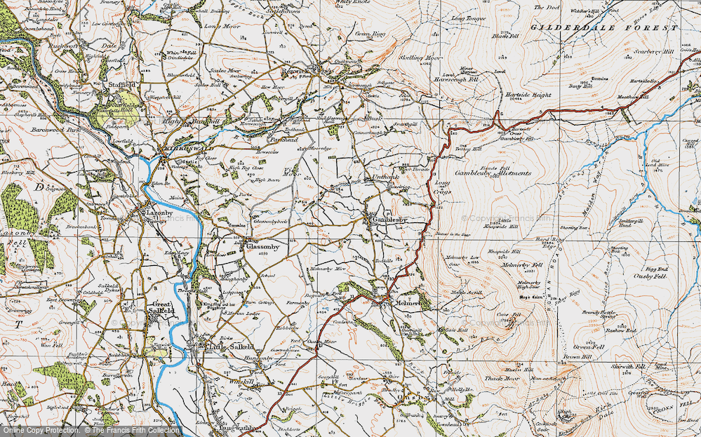 Old Map of Gamblesby, 1925 in 1925