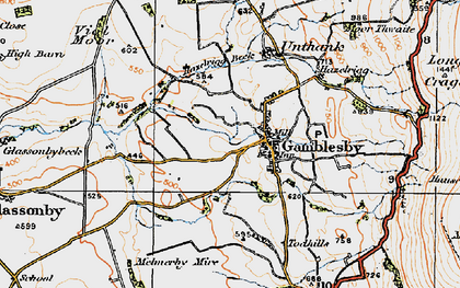 Old map of Gamblesby in 1925