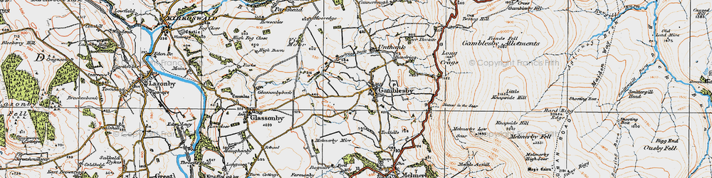 Old map of Gamblesby in 1925