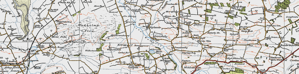 Old map of Lawrenceholme in 1925