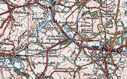 Old map of Gamesley in 1924