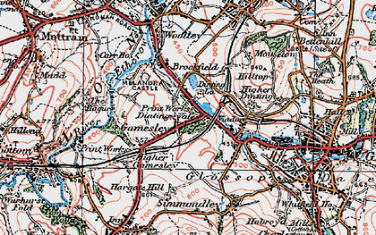 Old map of Dinting Vale in 1924