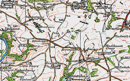 Old map of Gammaton Moor in 1919