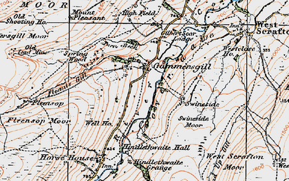 Old map of Lead Up Gill in 1925