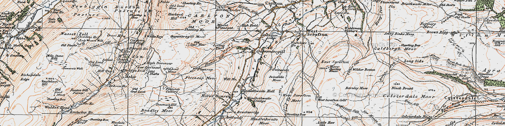 Old map of Lead Up Gill in 1925