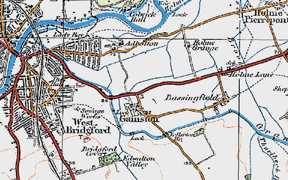 Old map of Gamston in 1921