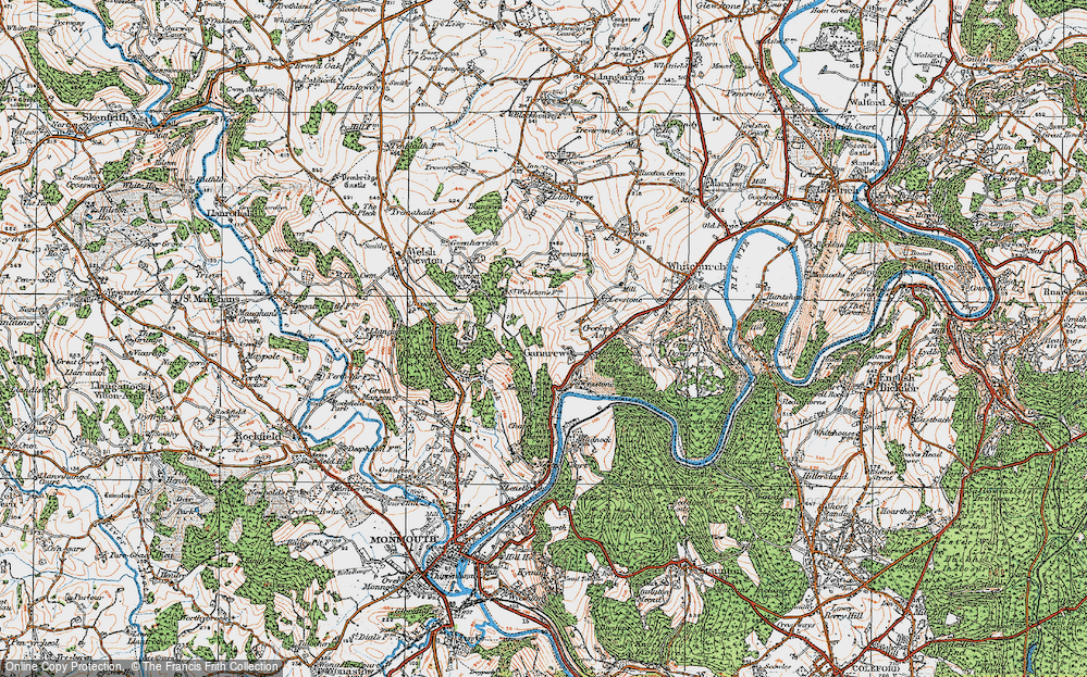 Old Map of Ganarew, 1919 in 1919