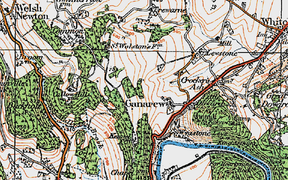 Old map of Ganarew in 1919