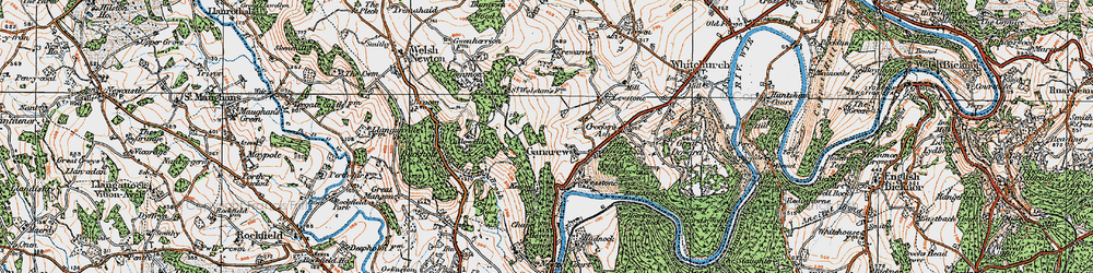 Old map of Ganarew in 1919