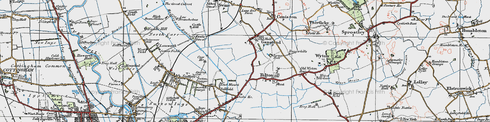Old map of Ganstead in 1924