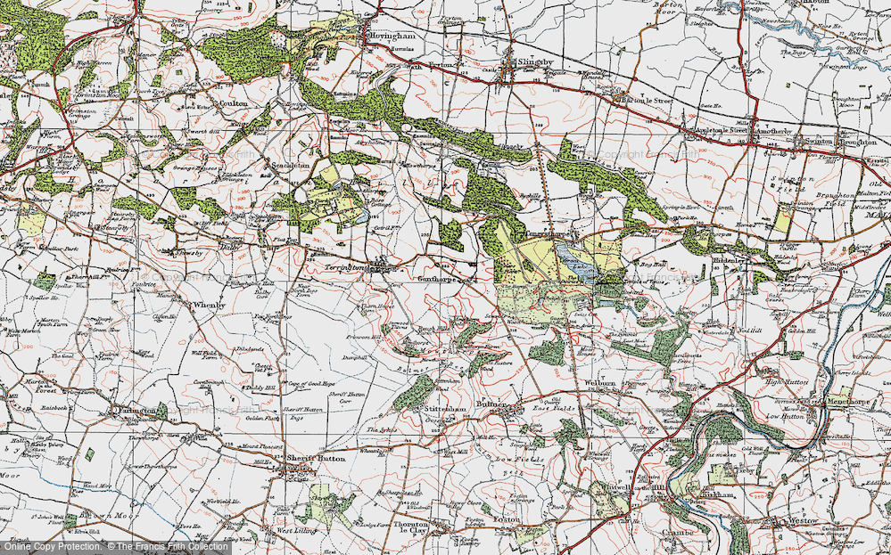 Old Map of Historic Map covering Bell Bottom in 1924