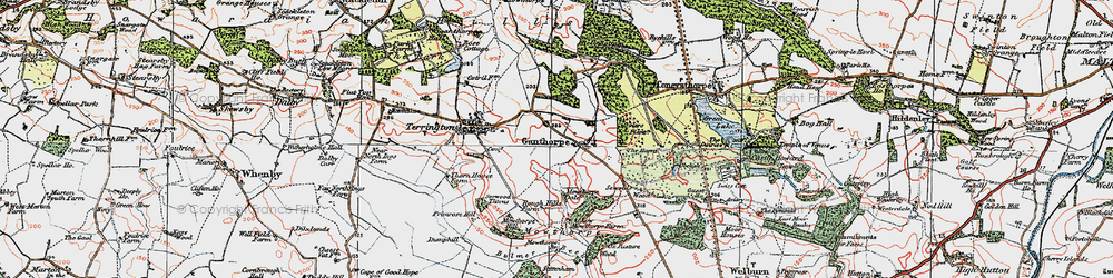 Old map of Bell Bottom in 1924
