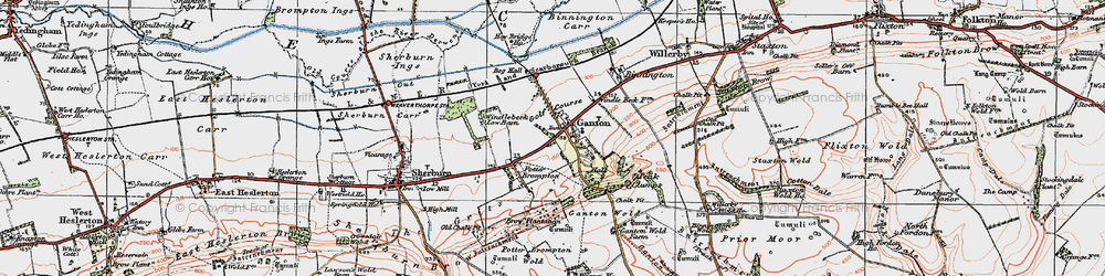 Old map of Ganton in 1925