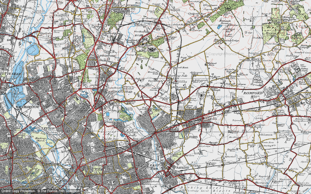Old Map of Gants Hill, 1920 in 1920