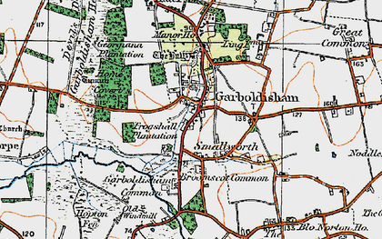 Old map of Garboldisham in 1920