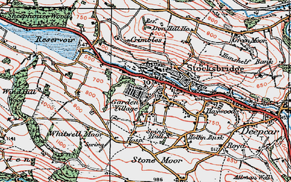 Old map of Whitwell Moor in 1924