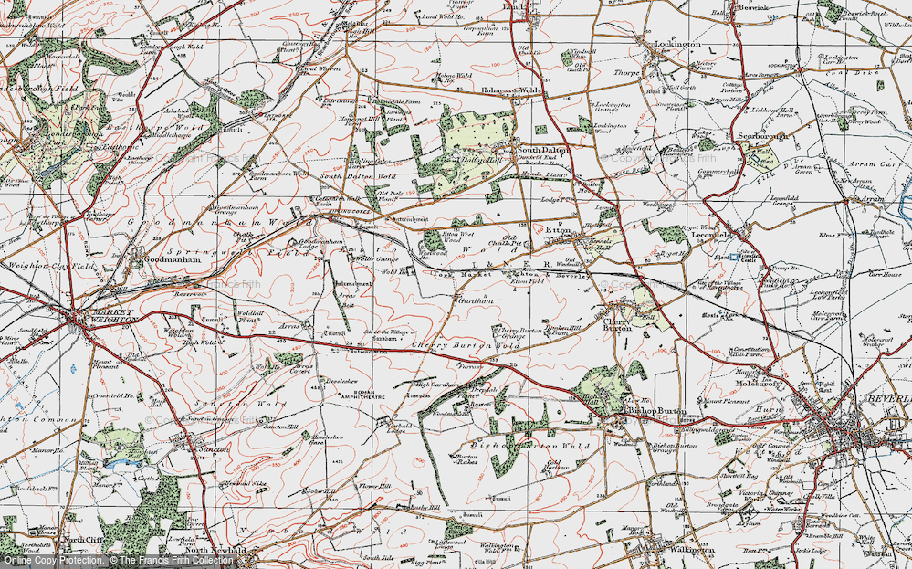 Old Map of Gardham, 1924 in 1924