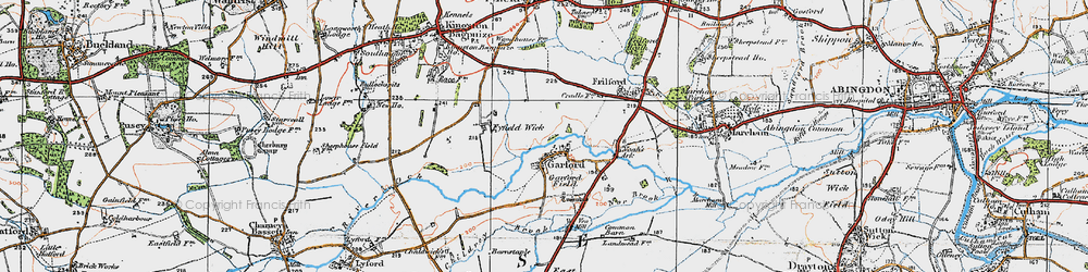 Old map of Garford in 1919